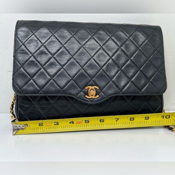 Chanel Metelesse Single Flap Vintage Lambskin Black Shoulder Bag - Picture 11 of 13